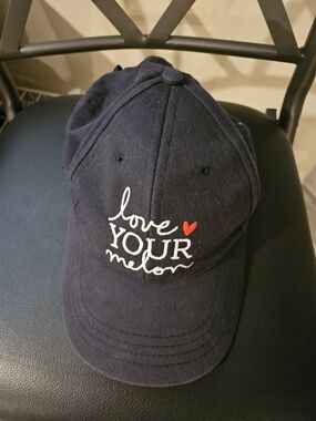 Love Your Melon Navy Baseball Cap with White Script and Red Heart
